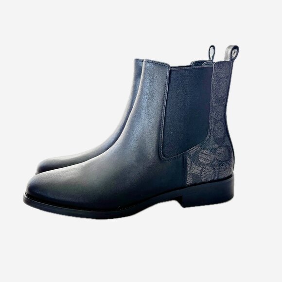 Coach Meredith Signature Black/Charcoal Womens 8.5 Booties (CW724) NEW - Picture 1 of 12